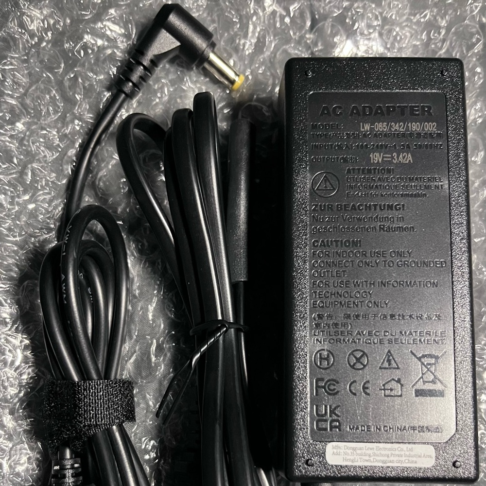 New 65W AC Adapter for Acer Aspire – 19V 3.42A, 5.5x1.7mm, In Box